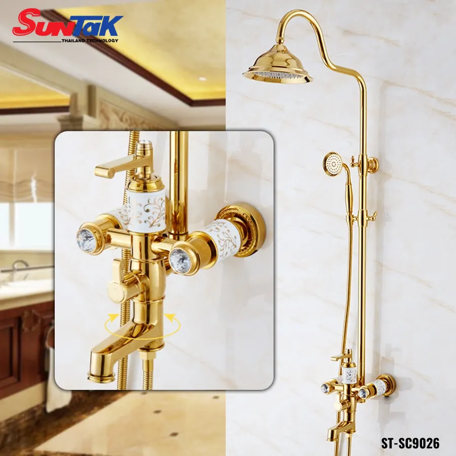 Sen Cây Tắm Đứng Nóng Lạnh Mạ Vàng Suntak ST-SC9026
