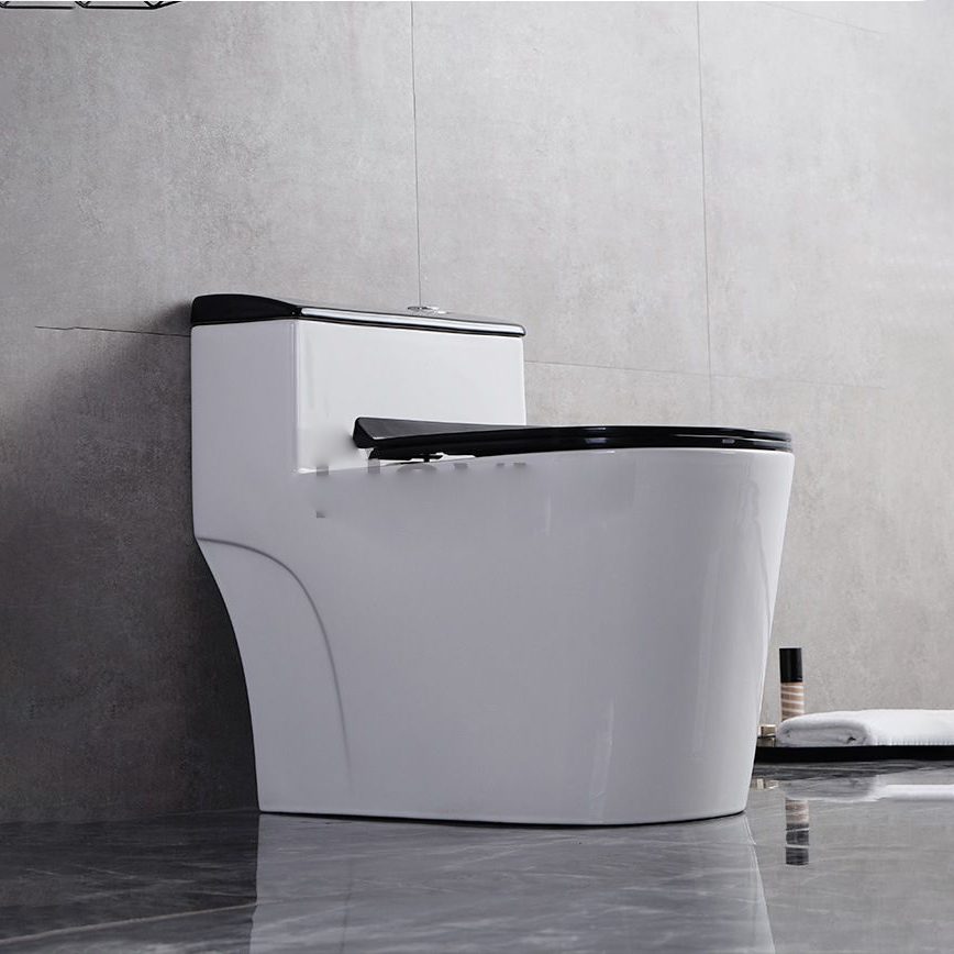 Bồn cầu 1 khối nắp đen nút lệch Suntak ST-1C166