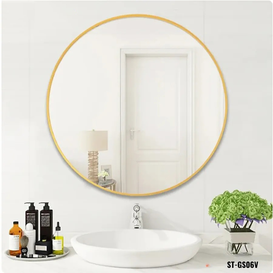 Gương Soi phòng tắm Tròn Viền Nhôm Sơn Tĩnh Điện ST-GS06V