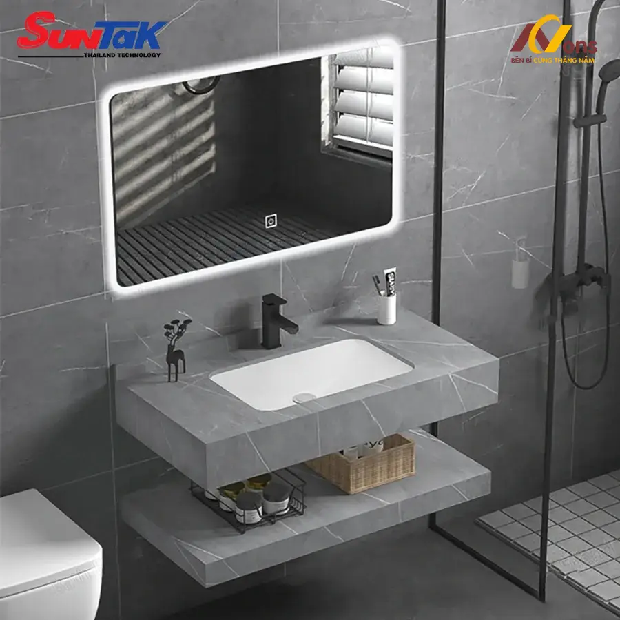 Lavabo Mặt Đá Chống Trầy 2 Tầng ST-BĐ07AM