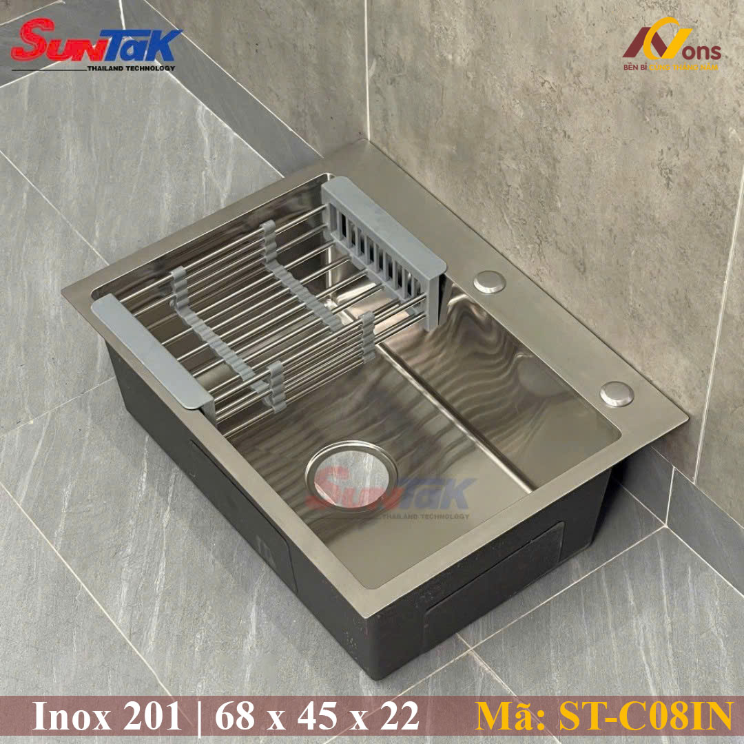 Chậu Rửa Chén 2 Hộc Inox 201 ST-C08IN