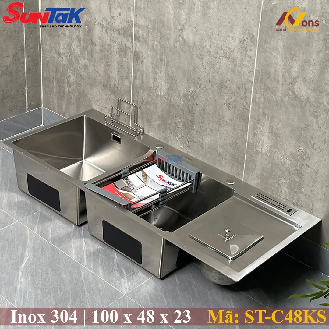 Chậu Rửa Chén 2 Hộc Inox 304 ST-C48KS