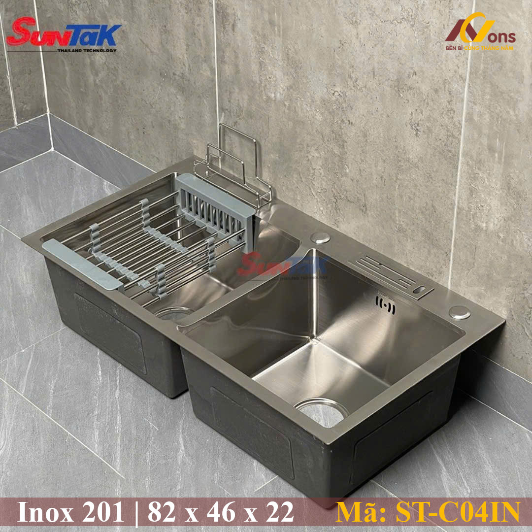 Chậu Rửa Chén Inox 201 2 Hộc ST-C04IN