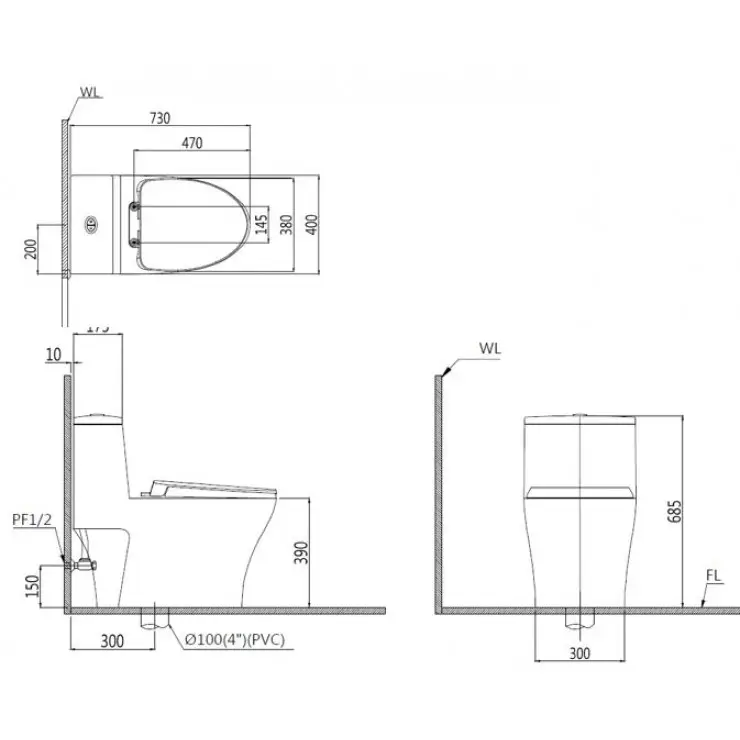 Bồn Cầu CAESAR CD-1356