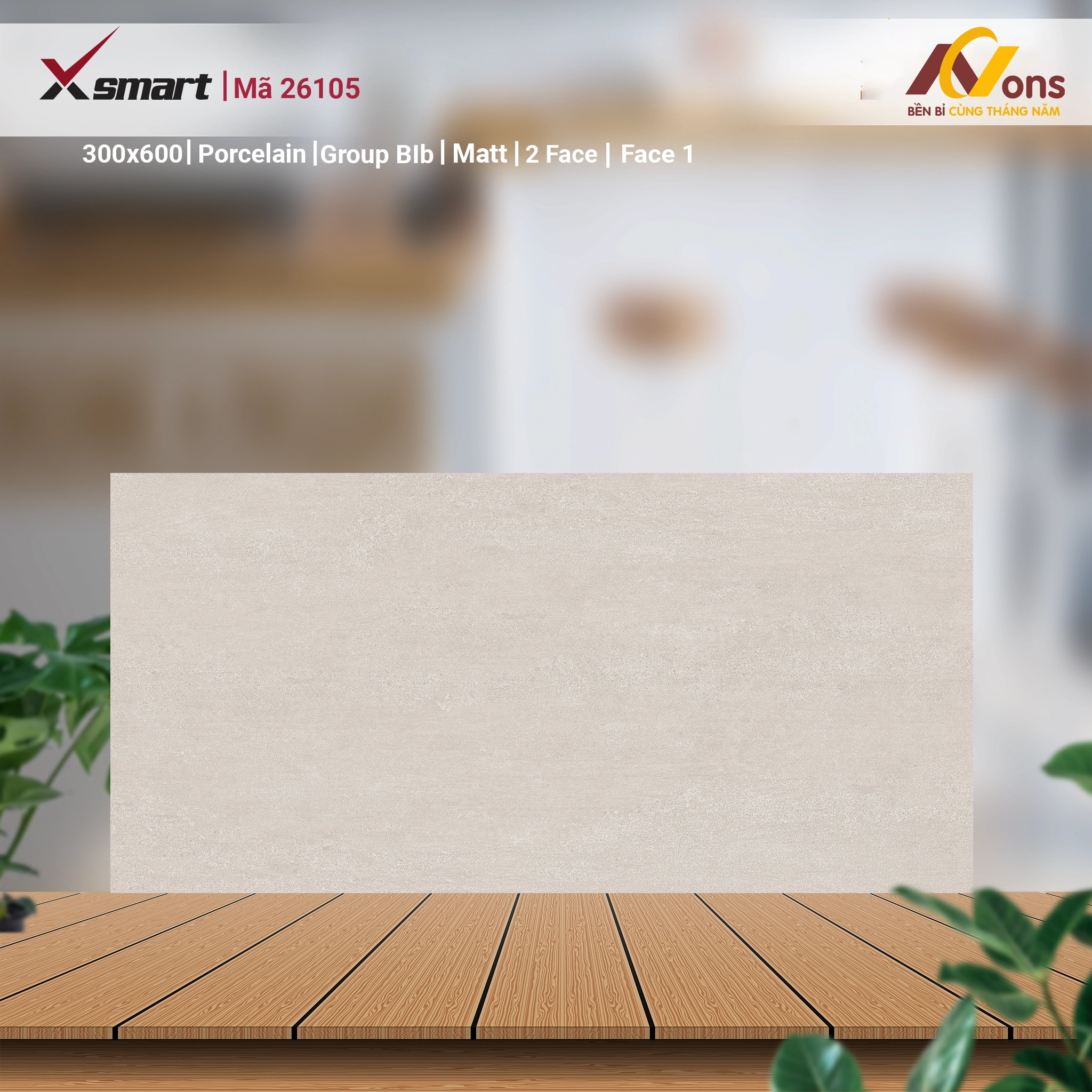 Gạch Ốp Lát 30x60 XSmart 26105 (Men Matt)
