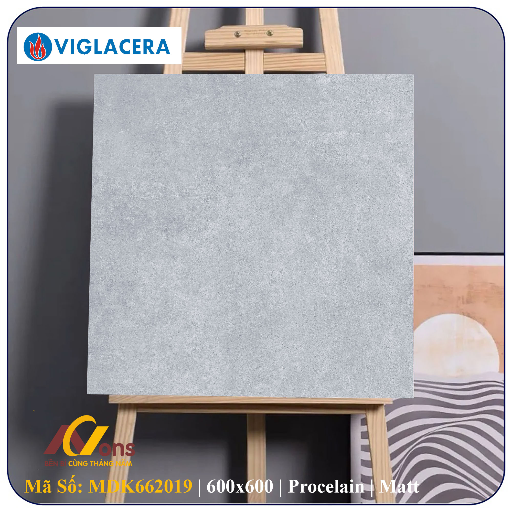 Gạch Ốp Lát 60x60 Viglacera MDK662019 (Men Mờ Matt)