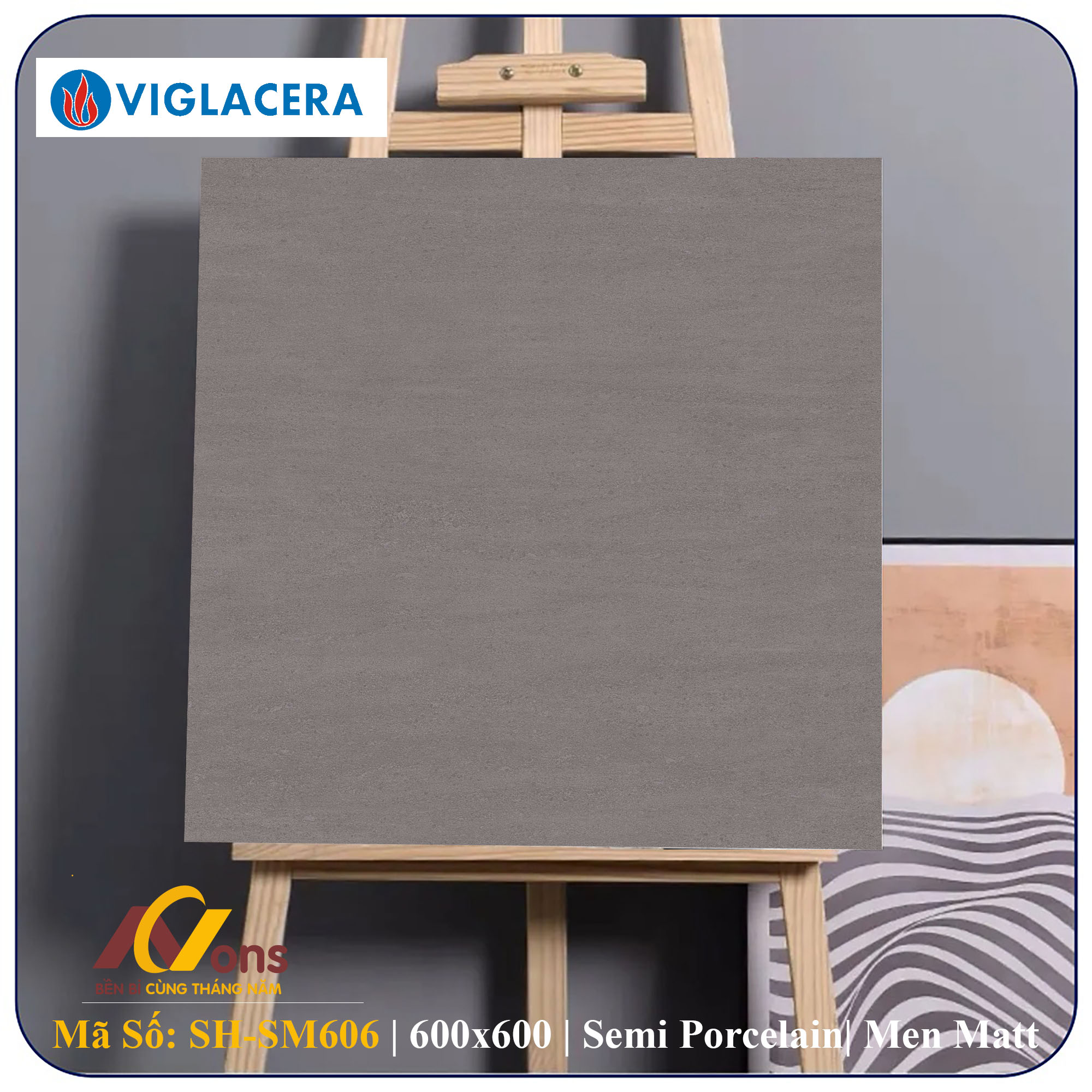 Gạch Ốp Lát 60x60 Viglacera SH-SM606 (Men Matt)