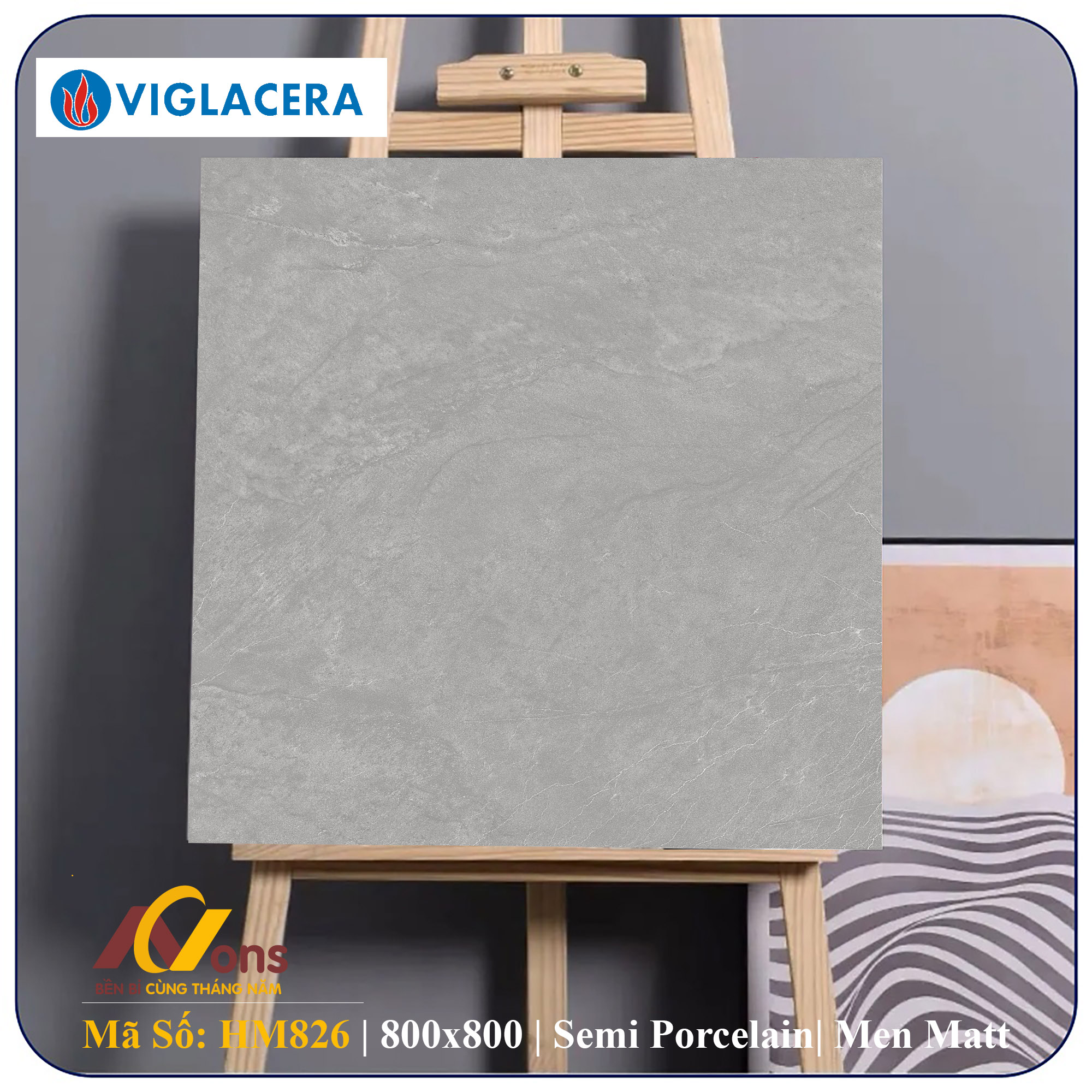 Gạch Ốp Lát 80x80 Viglacera HM826 (Men Matt)