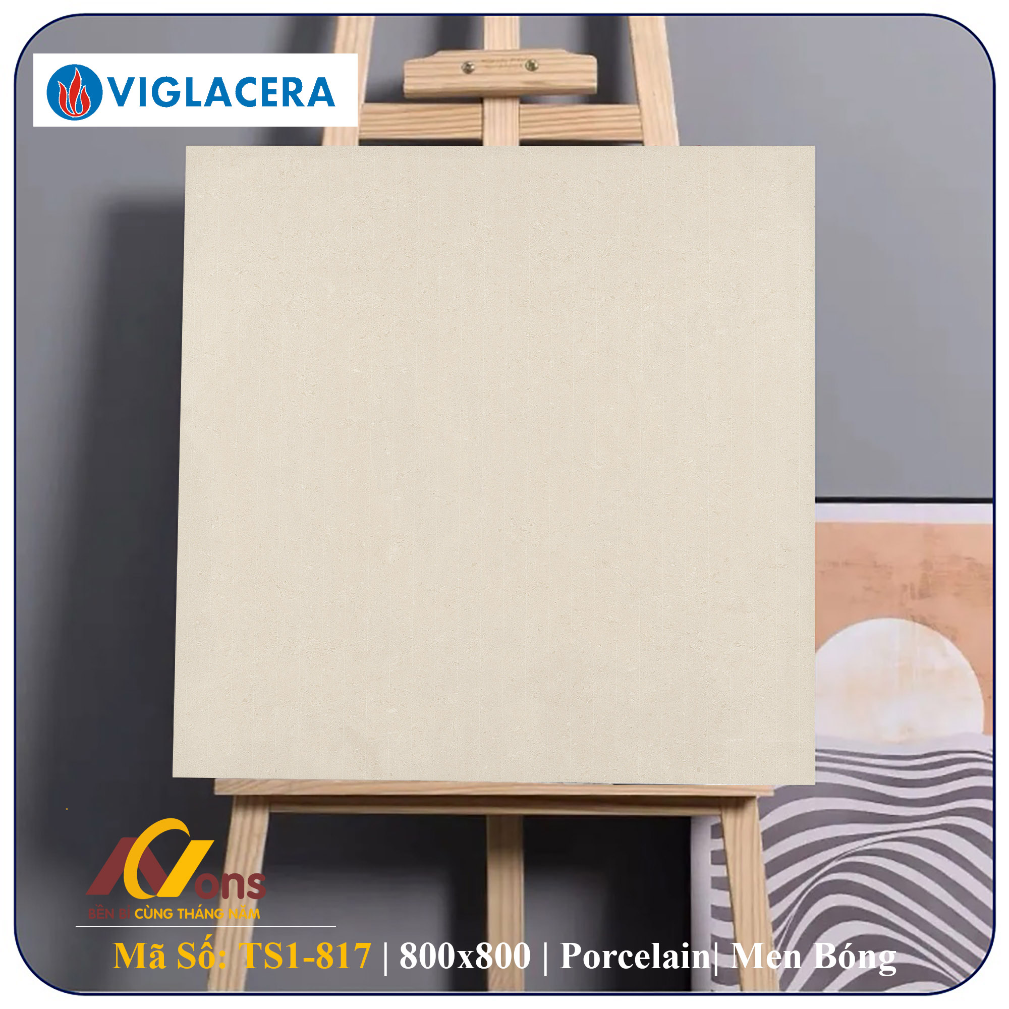 Gạch Ốp Lát 80x80 Viglacera TS1-817 (Men Bóng)