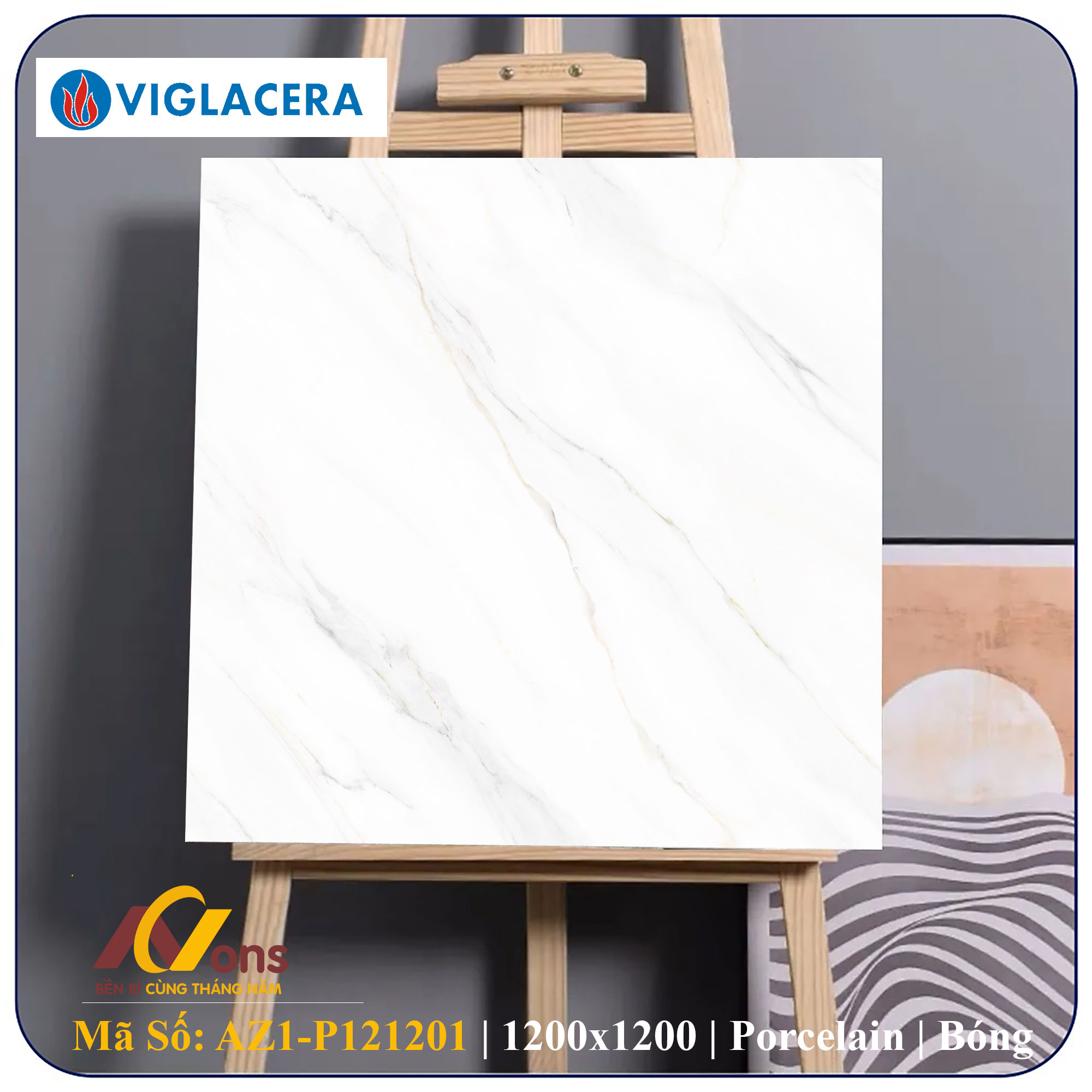Gạch Ốp Lát 120x120 Viglacera AZ1-P121201 (Men Bóng)