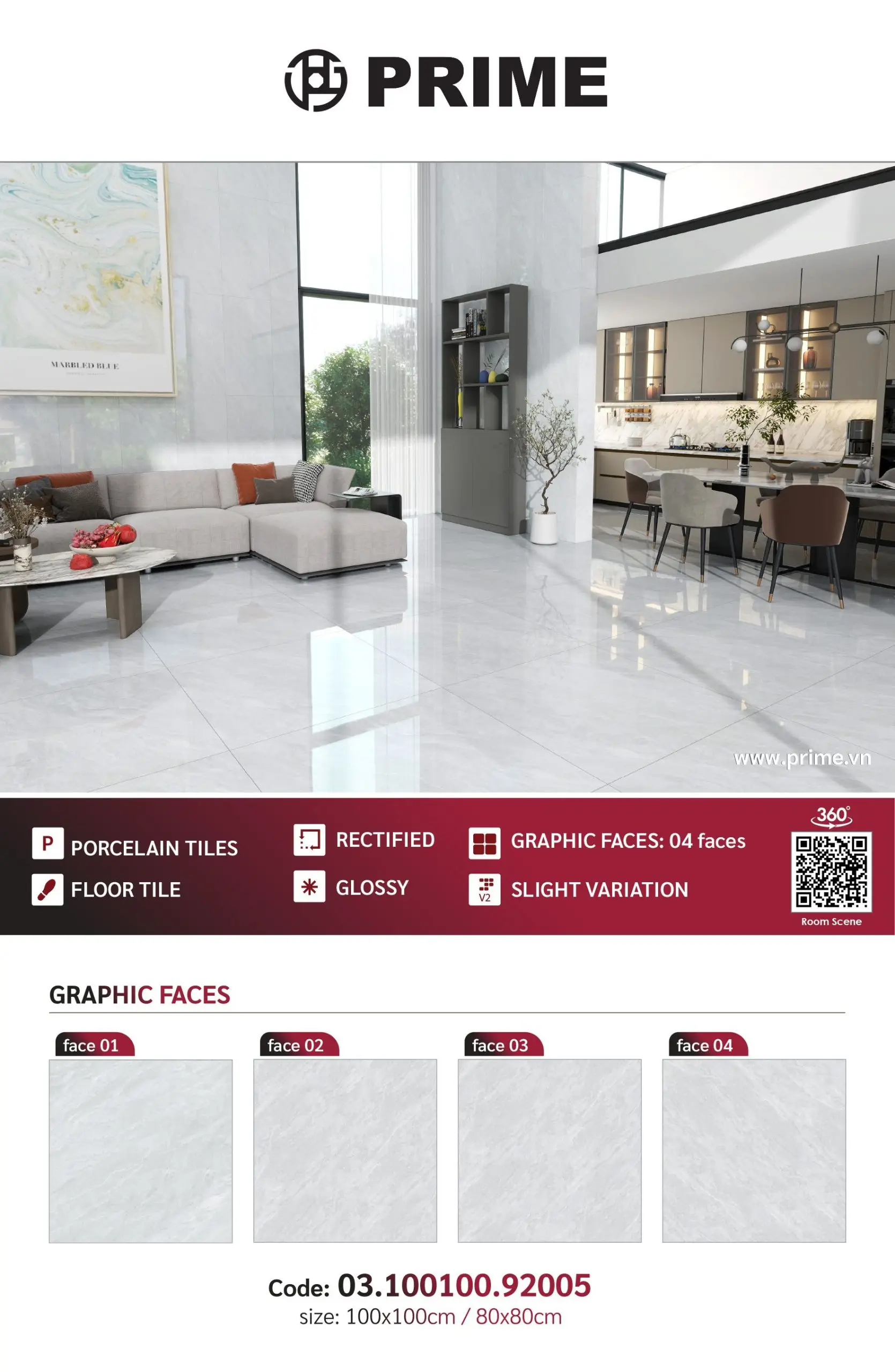 Gạch Ốp Lát 100x100 Prime 92005