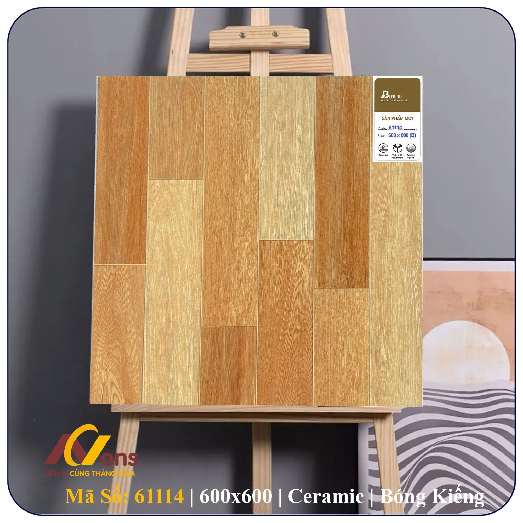 Gạch Ốp Lát 600×600 Prime 61114 Men Bóng Benetile