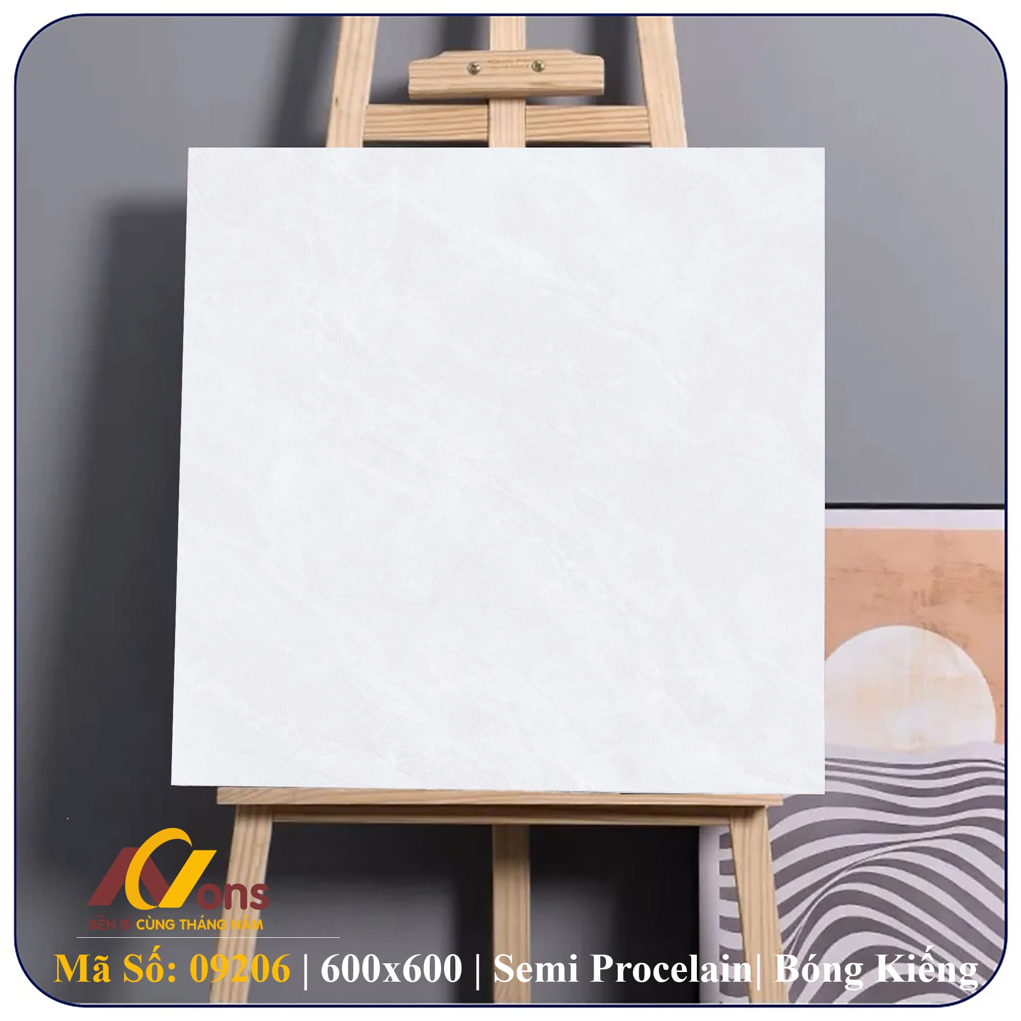 Gạch Ốp Lát 600×600 Prime 09206 Xương Đá Bóng Kiếng | Gạch Granite Chính Hãng