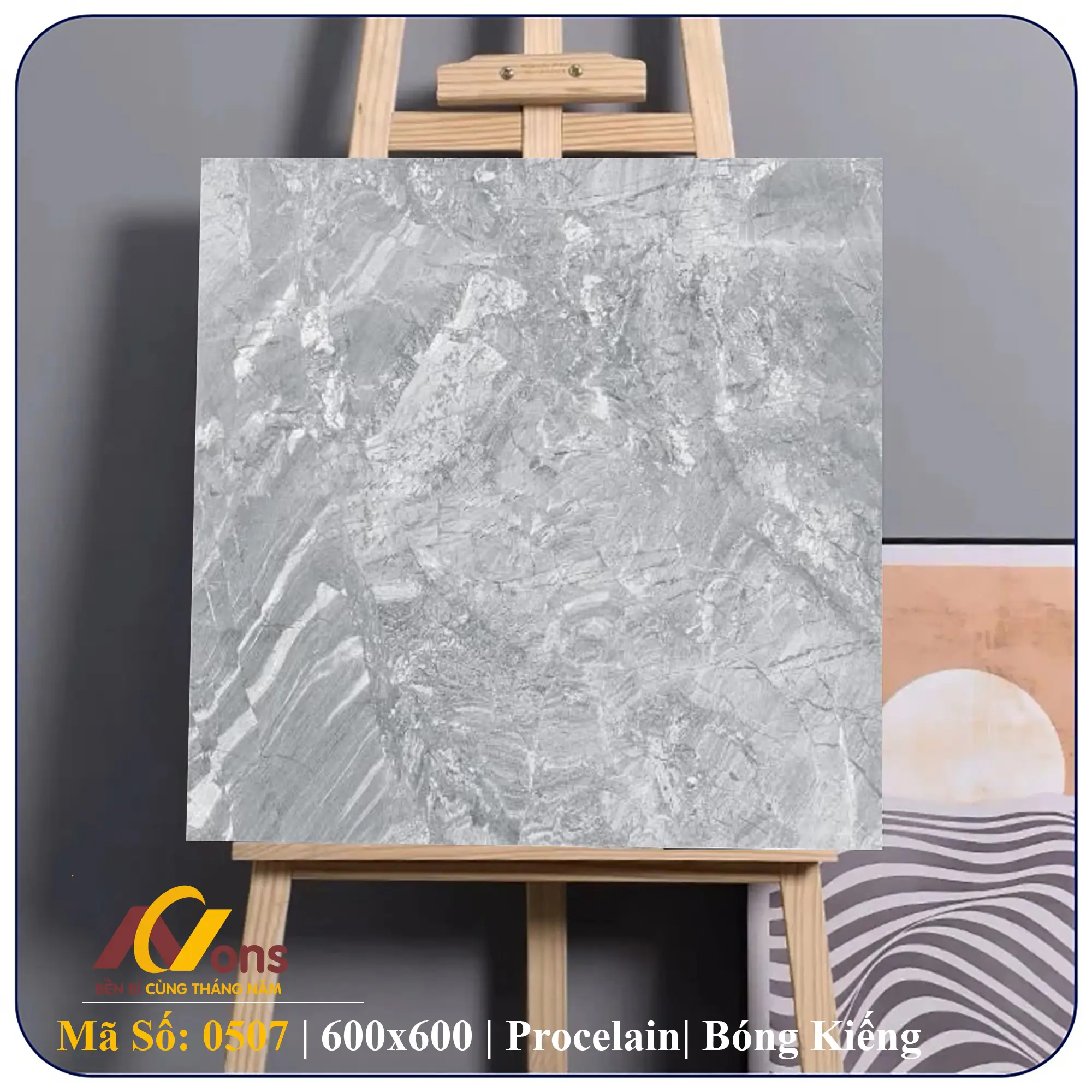 Gạch Ốp Lát 600×600 Prime 09507 Xương Đá Bóng Kiếng Gạch Ốp Lát 600×600 Prime 09507