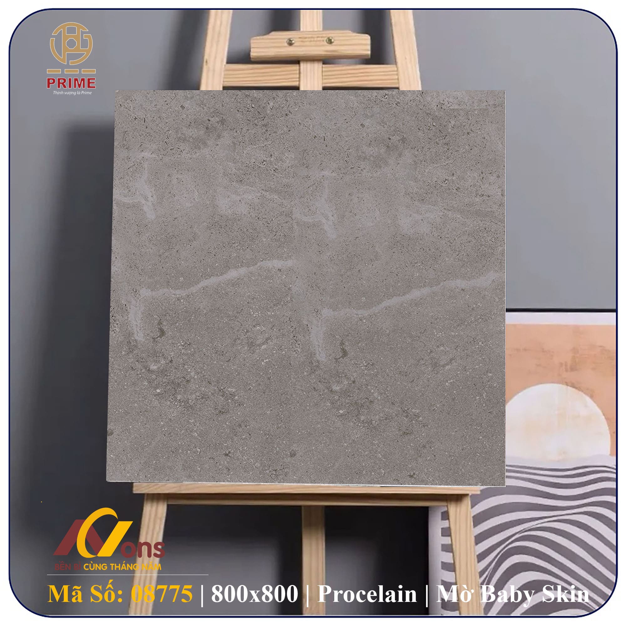 Gạch Lát Nền 800×800 Prime 8775 – Vân Đá Hiện Đại, Sang Trọng Cho Mọi Không Gian