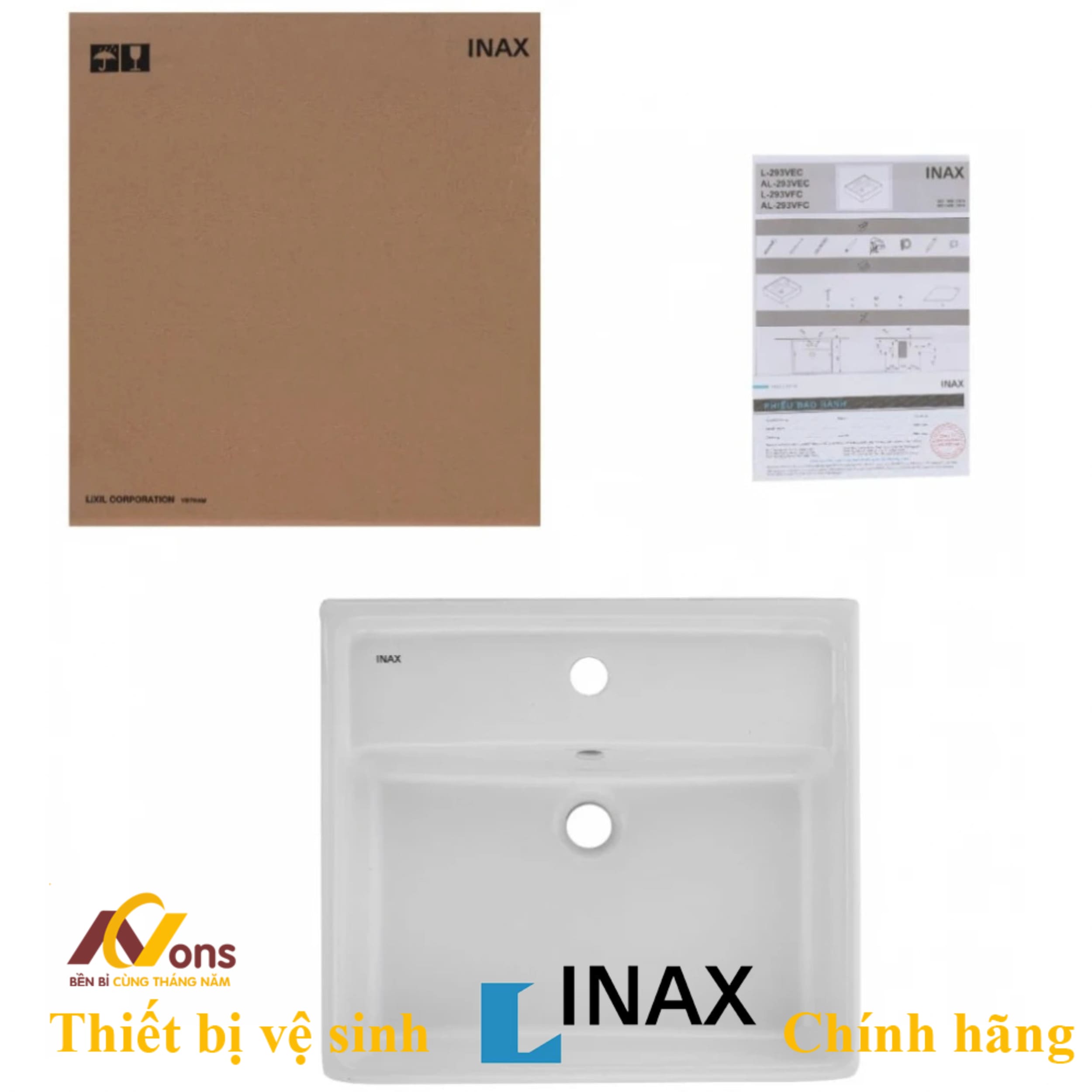 Chậu Lavabo Inax AL-293V (AL293V) Đặt Bàn | Lavabo Inax chính hãng chau lavabo inax al 293v 8