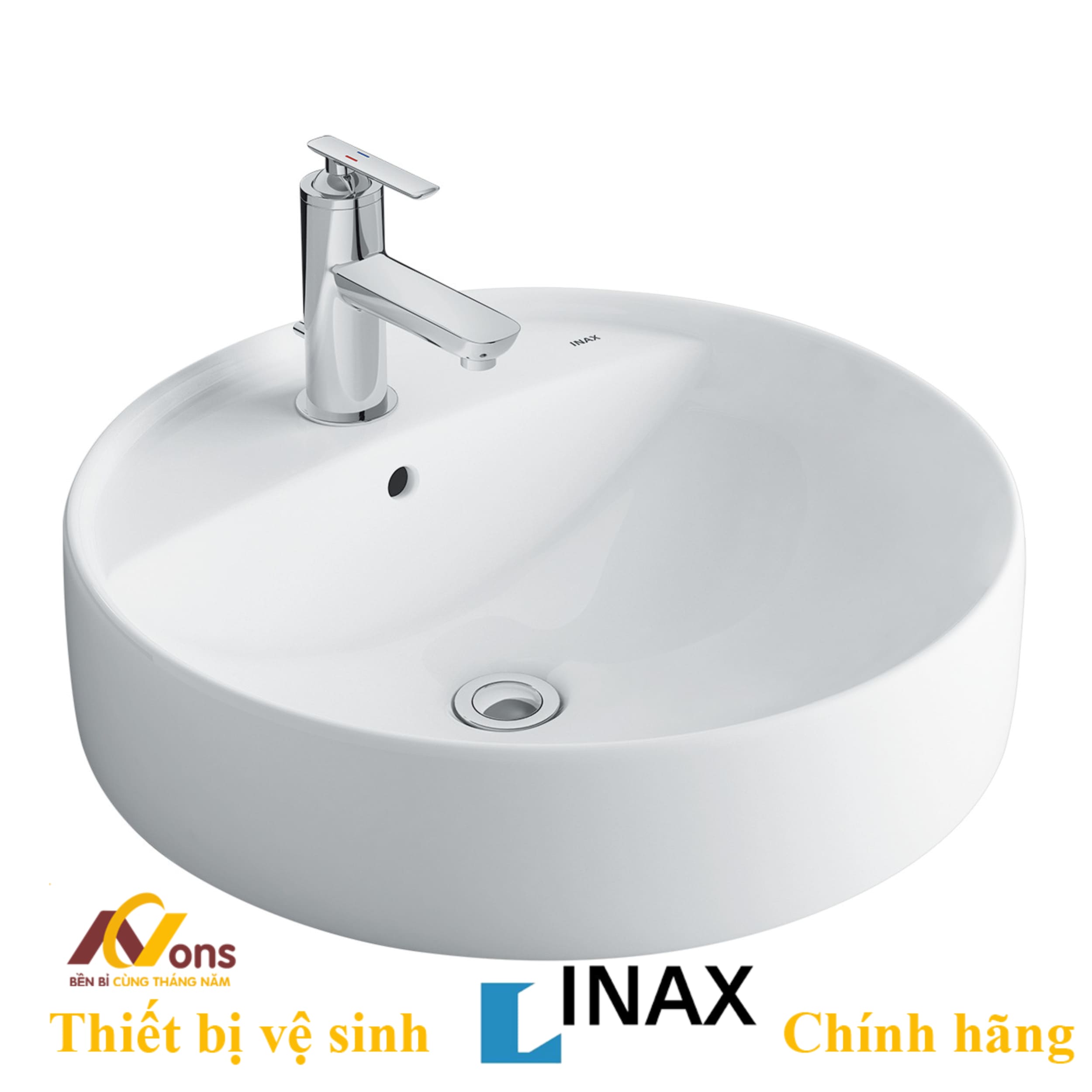 Chậu Lavabo Inax AL-294V (AL294V) Tròn Để Bàn | Lavabo Inax chính hãng