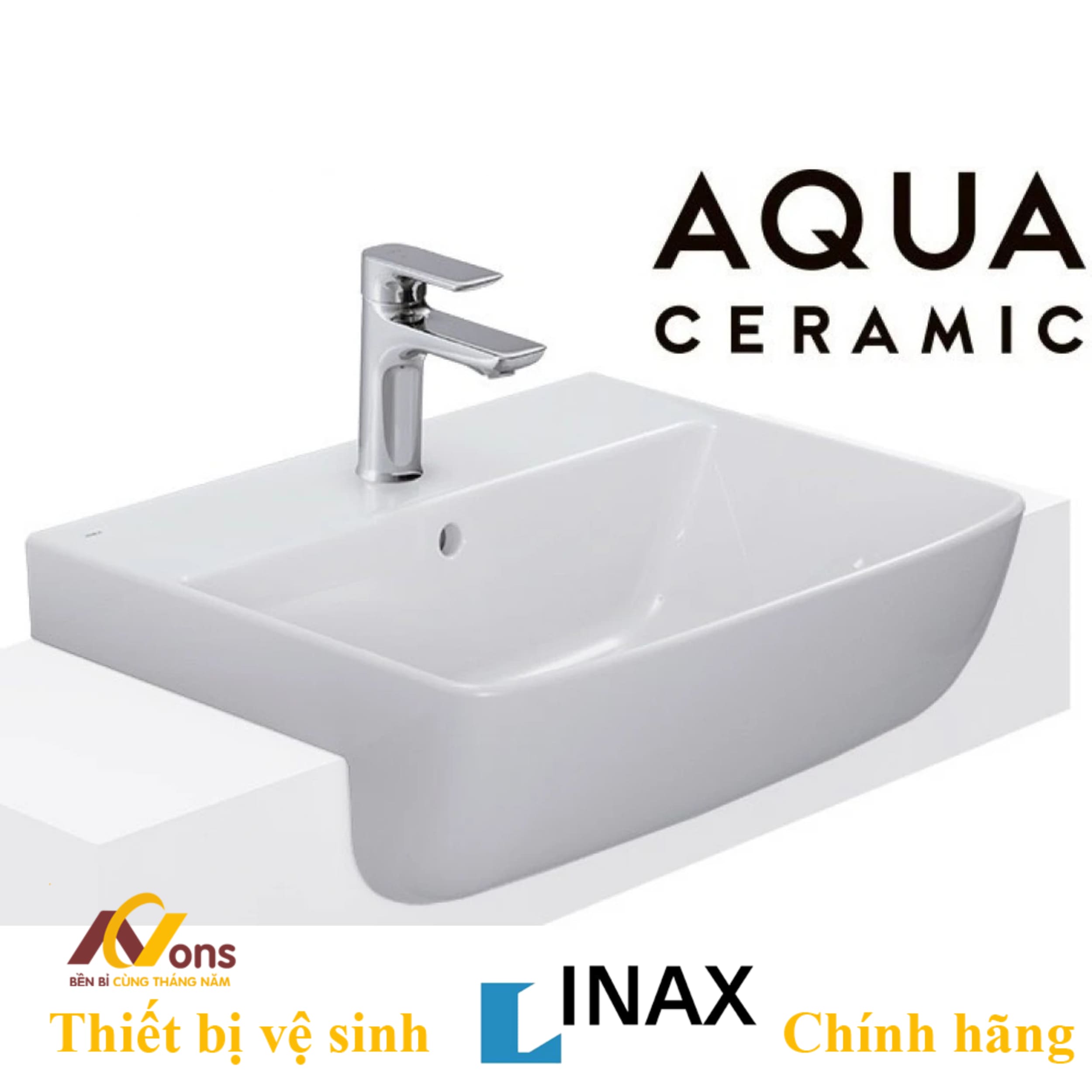 Chậu Lavabo Inax AL-345V (AL345V) Bán Âm | Lavabo Inax chính hãng