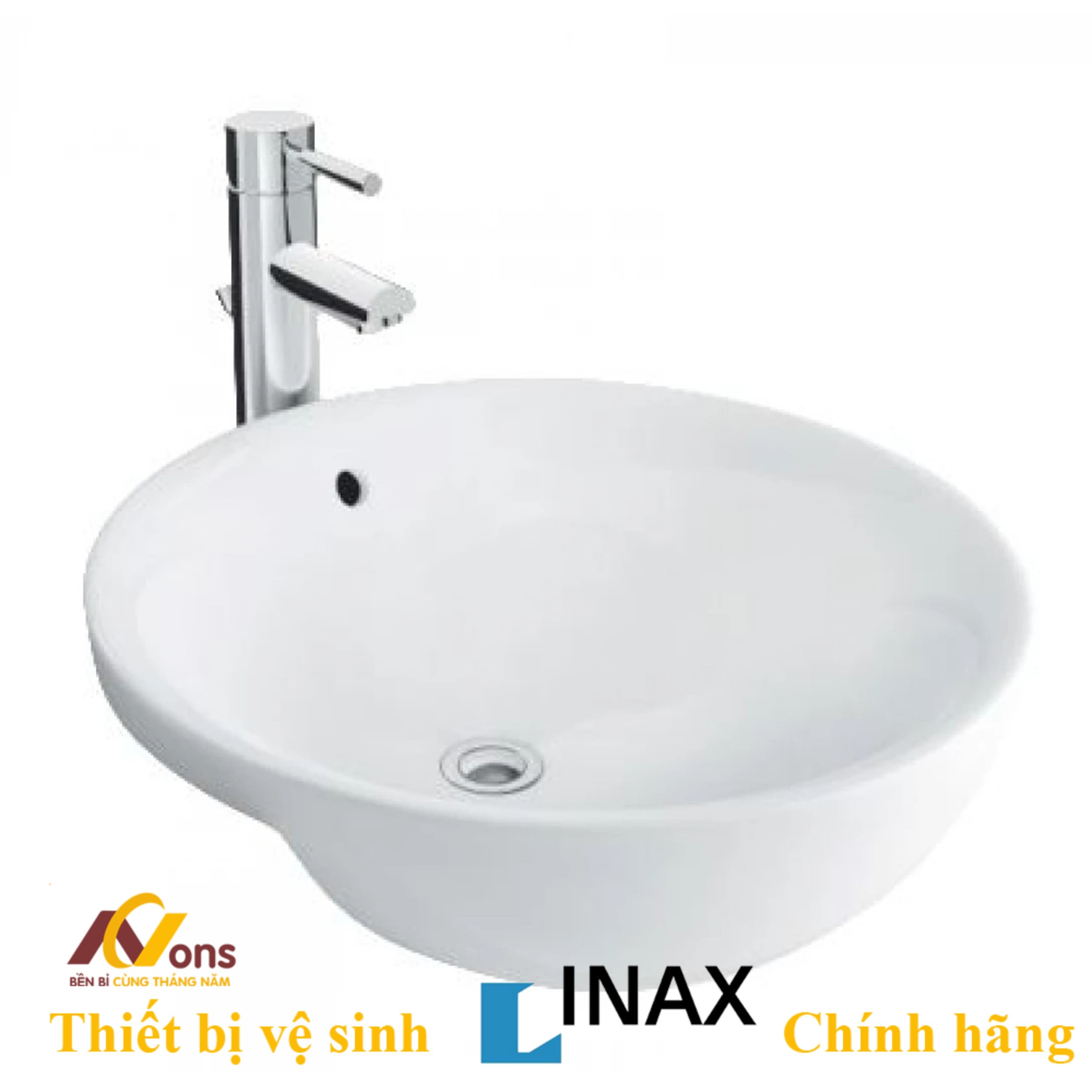 Chậu Lavabo Inax L-333V (L333V) Đặt Bàn | Lavabo Inax chính hãng