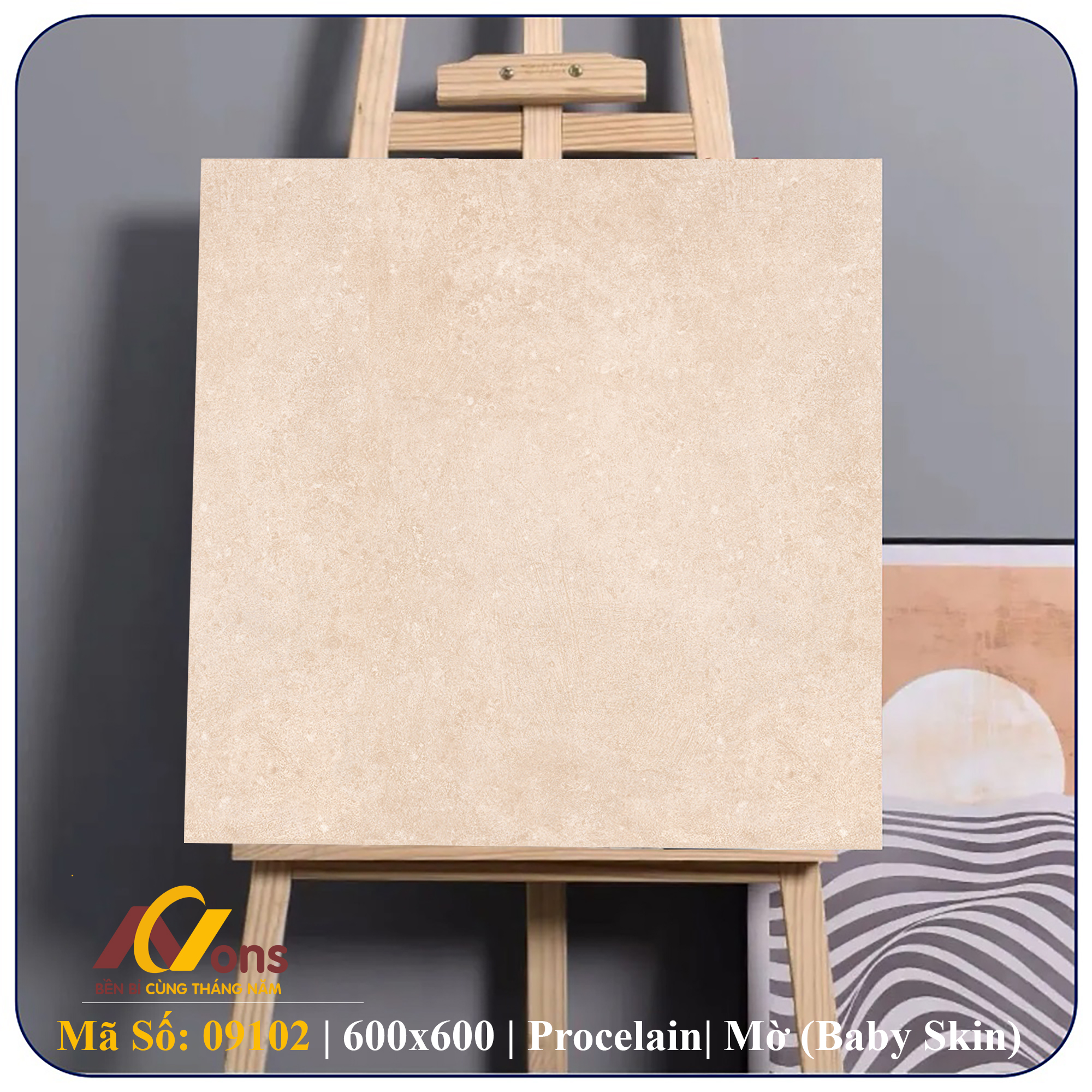 Gạch Ốp Lát 600×600 Prime 09102 Xương Đá Mờ Suger | Gạch Prime Chính Hãng
