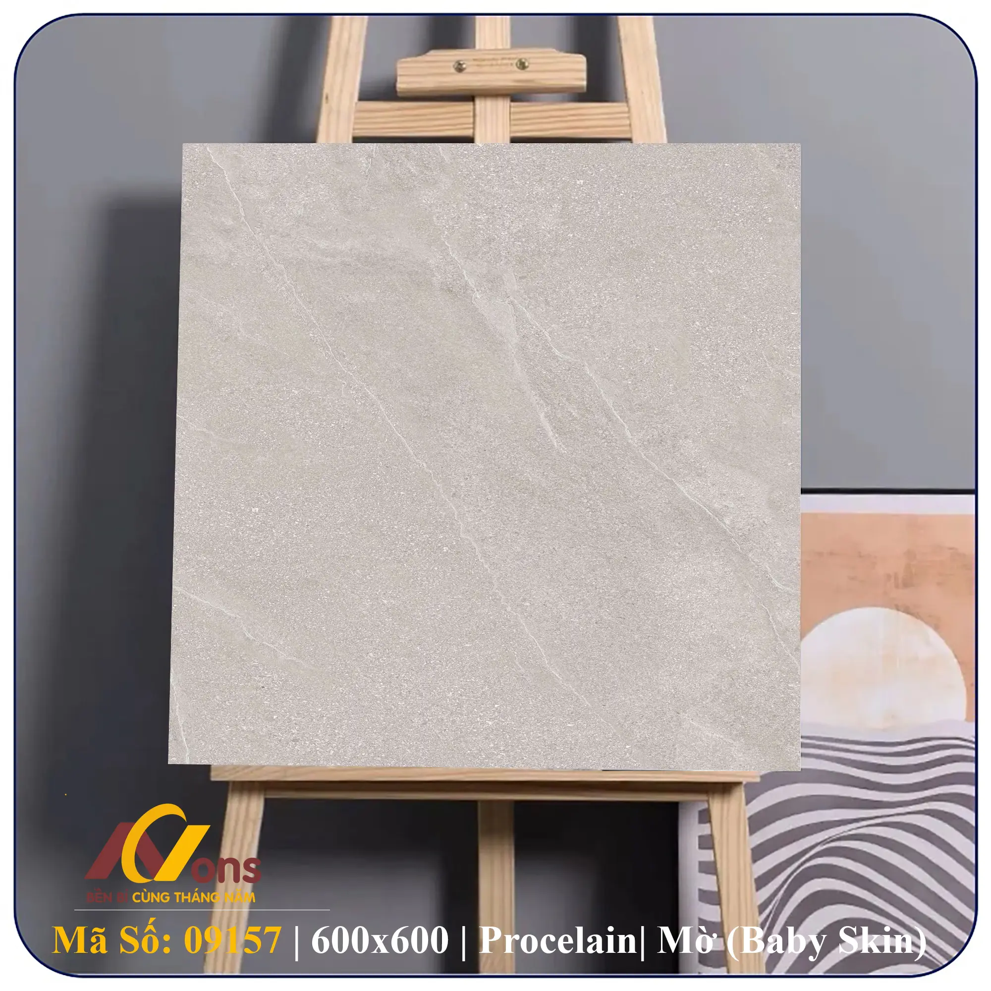 Gạch Ốp Lát 600×600 Prime 09157 Xương Đá Mờ Mịn (Baby Skin) | Gạch Prime Chính Hãng gach op lat 60x60 prime 09157