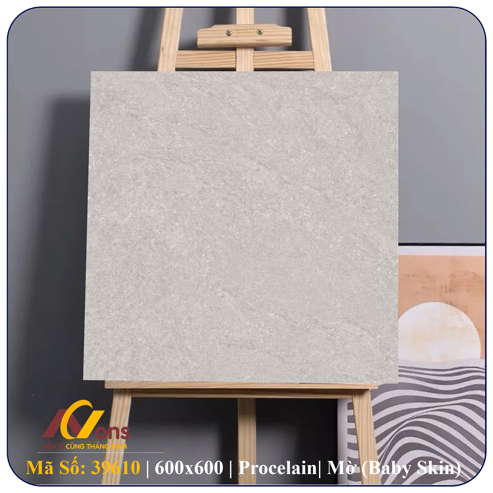 Gạch Ốp Lát 600×600 Prime 39610 Xương Đá Mờ Mịn (Baby Skin) | Gạch Prime Chính Hãng