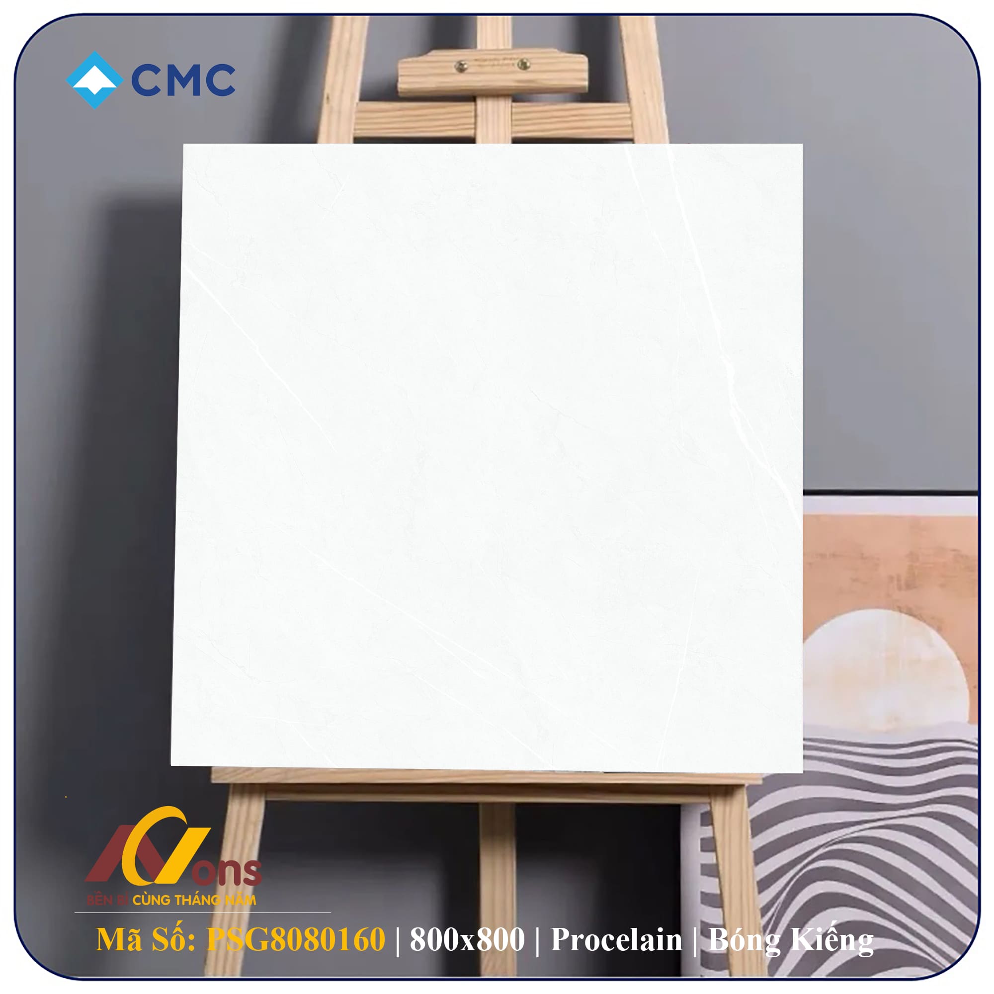 Gạch Ốp Lát 800×800 CMC PSG8080160 Bóng Kiếng | Gạch CMC Chính Hãng