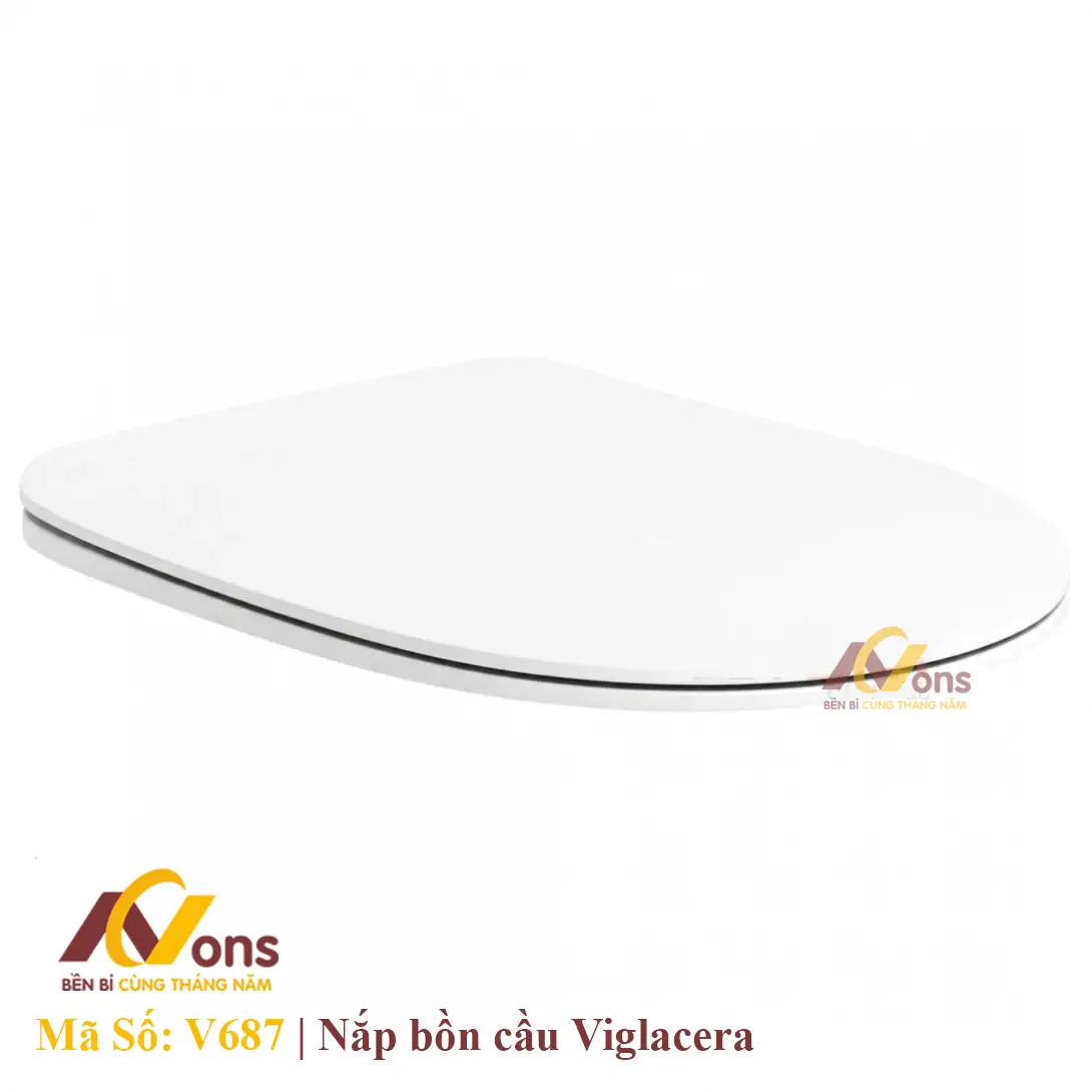 Nắp Êm Bồn Cầu Viglacera V687 Chính Hãng – Nắp Thay Thế Bồn Cầu Viglacera Nắp êm bồn cầu Viglacera V687
