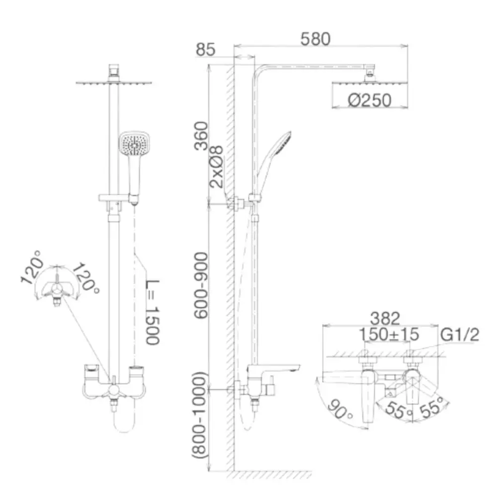 Vòi Sen Cây Viglacera VG593 Nóng Lạnh | Sen tắm VG593 chính hãng Vòi Sen Cây Viglacera VG593 Nóng Lạnh | Sen tắm VG593 chính hãng