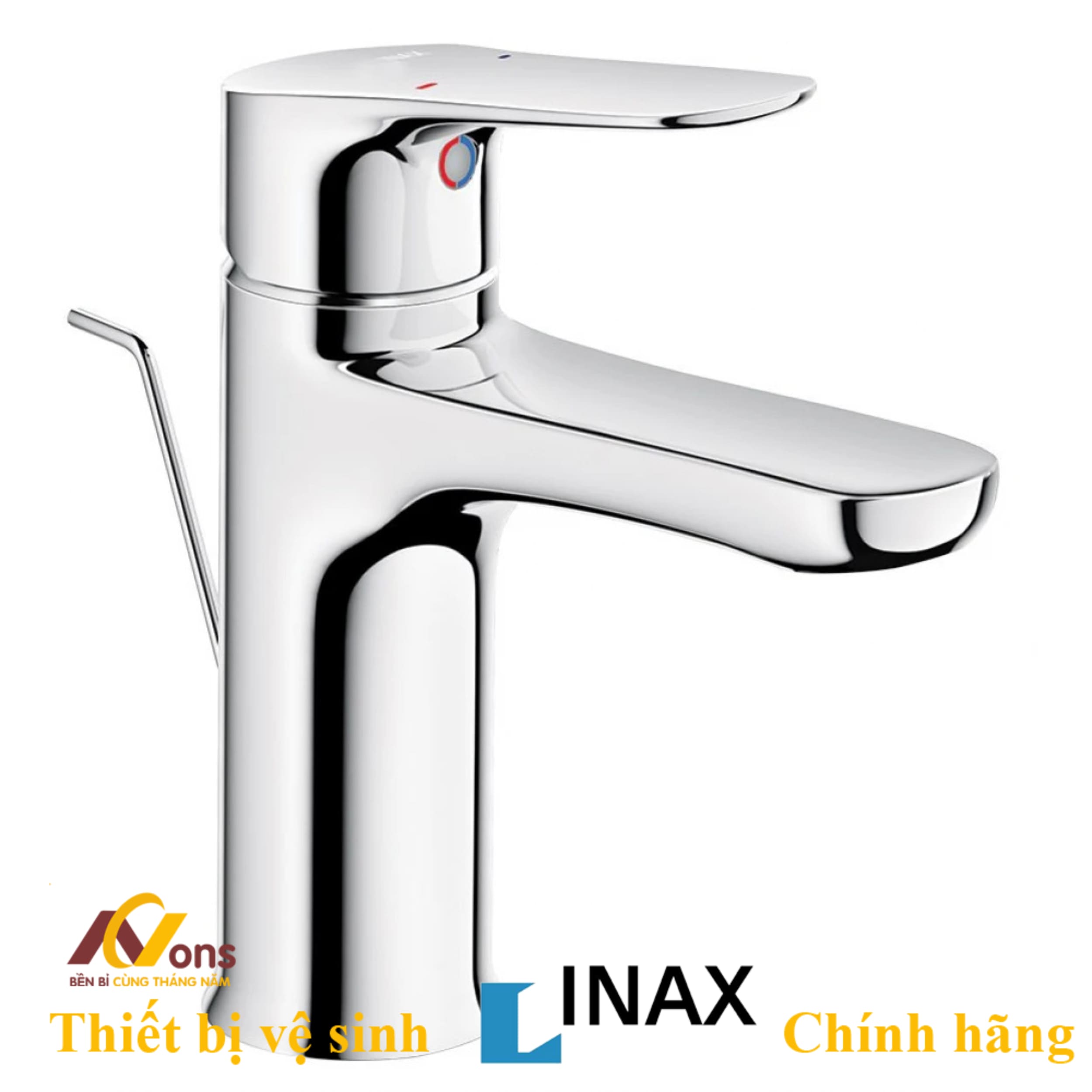 Vòi Lavabo Inax  LFV-1402S (LFV1402S) Nóng Lạnh Trụ Xả Ty | Vòi Lavabo Inax
